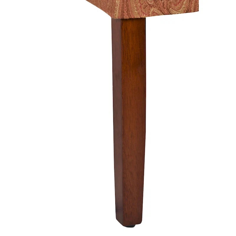 Parsons-Style Dining Chair with Damask Upholstery