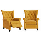 Velvet Pushback Recliner Chairs, Set of 2