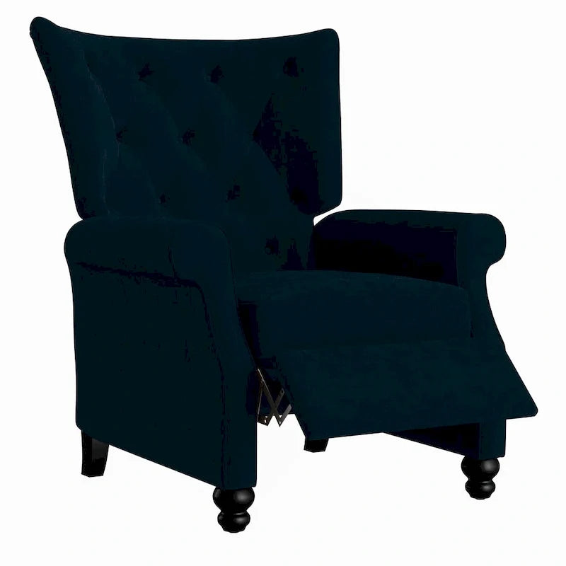 Velvet Pushback Recliner Chairs, Set of 2
