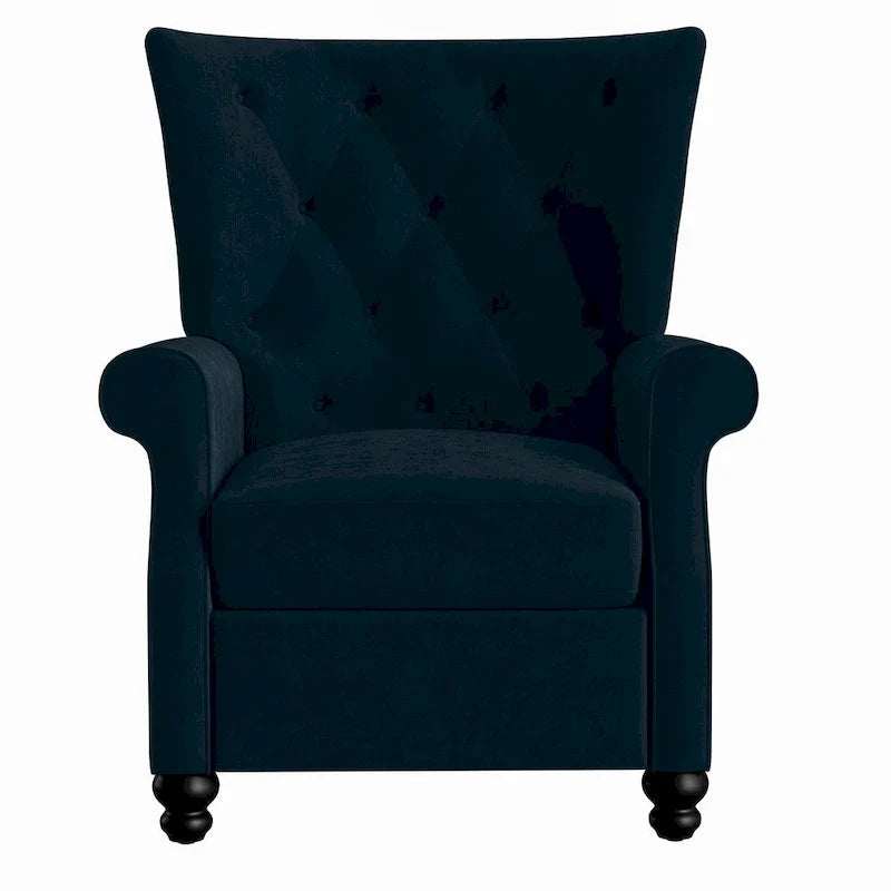 Velvet Pushback Recliner Chairs, Set of 2