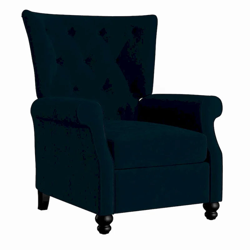 Velvet Pushback Recliner Chairs, Set of 2
