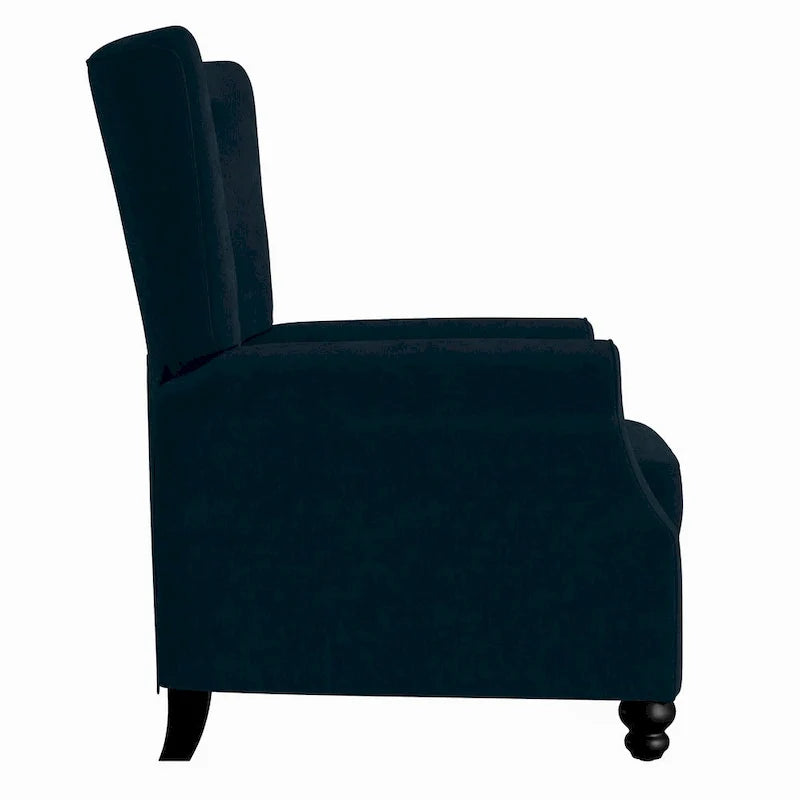 Velvet Pushback Recliner Chairs, Set of 2