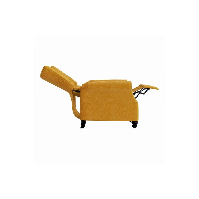 Velvet Pushback Recliner Chairs, Set of 2