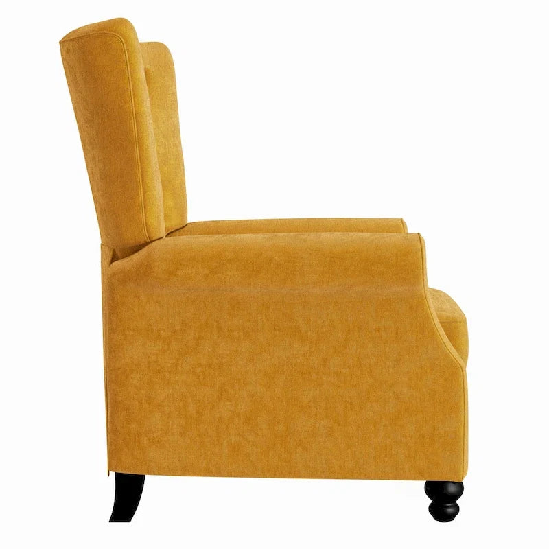 Velvet Pushback Recliner Chairs, Set of 2