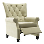 Velvet Pushback Recliner Chairs, Set of 2