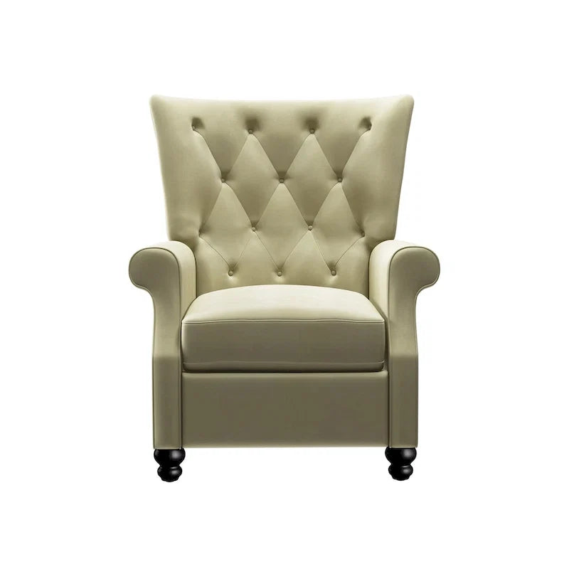 Velvet Pushback Recliner Chairs, Set of 2