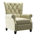 Velvet Pushback Recliner Chairs, Set of 2