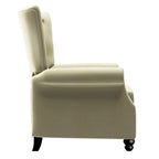 Velvet Pushback Recliner Chairs, Set of 2