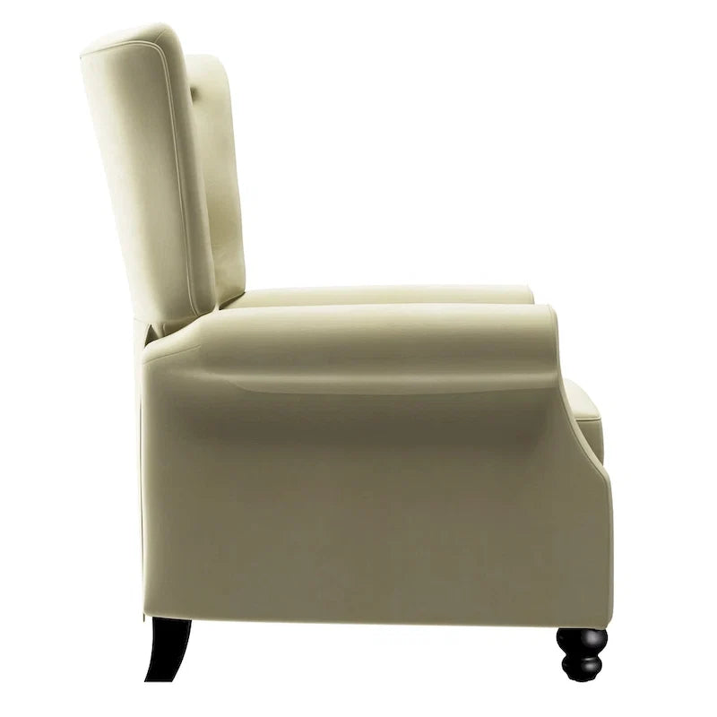 Velvet Pushback Recliner Chairs, Set of 2