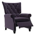 Velvet Pushback Recliner Chairs, Set of 2