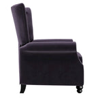 Velvet Pushback Recliner Chairs, Set of 2
