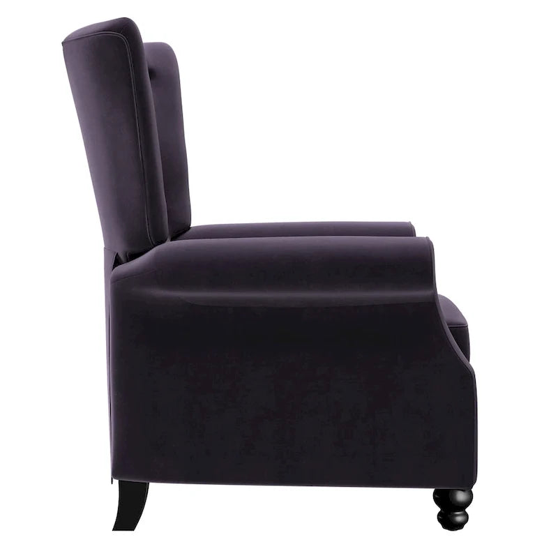 Velvet Pushback Recliner Chairs, Set of 2