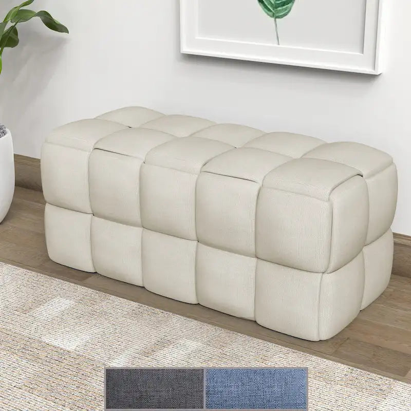 36-Inch Padded Box Weave Bench