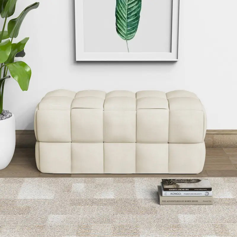 36-Inch Padded Box Weave Bench