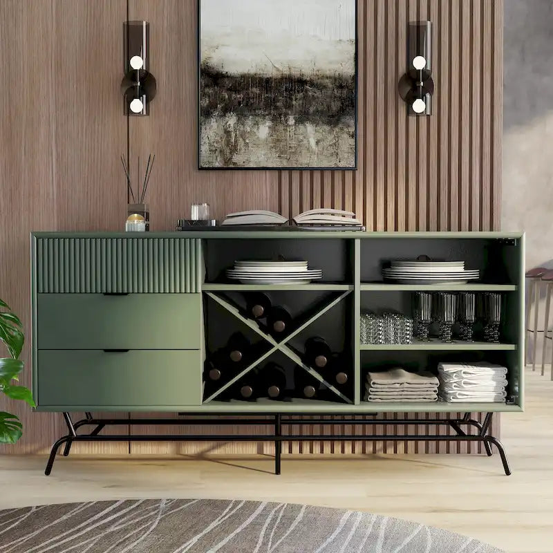 60-Inch Dining Buffet and Sideboard with Wine Storage