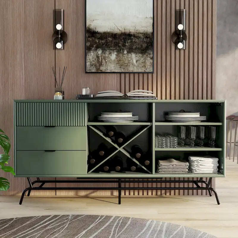 60-Inch Dining Buffet and Sideboard with Wine Storage