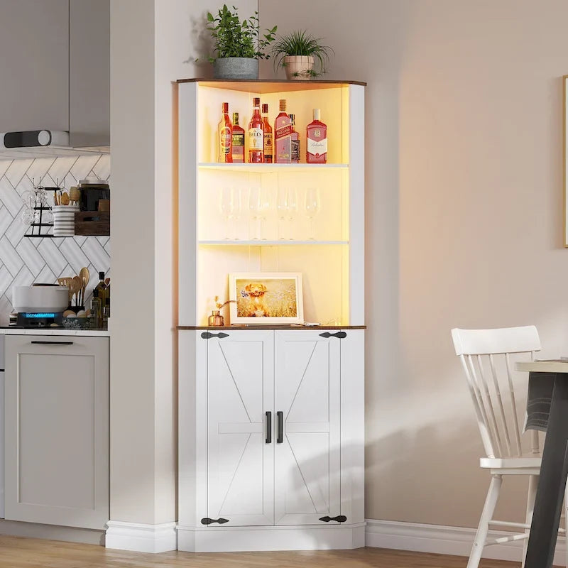 66 Corner Cabinet with LED Light