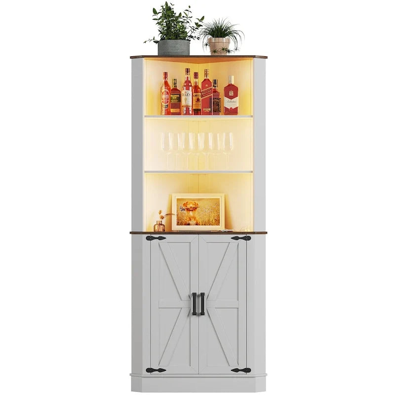 66 Corner Cabinet with LED Light