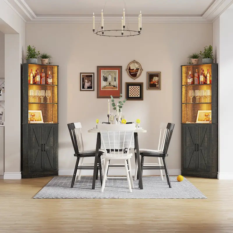 66 Corner Cabinet with LED Light