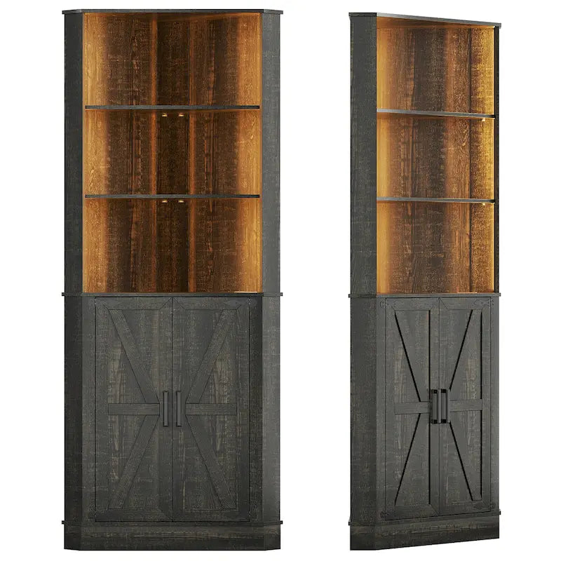 66 Corner Cabinet with LED Light