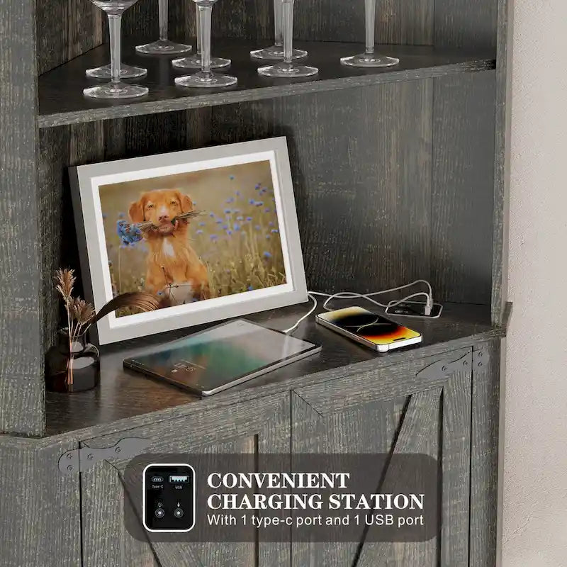 66 Corner Cabinet with LED Light