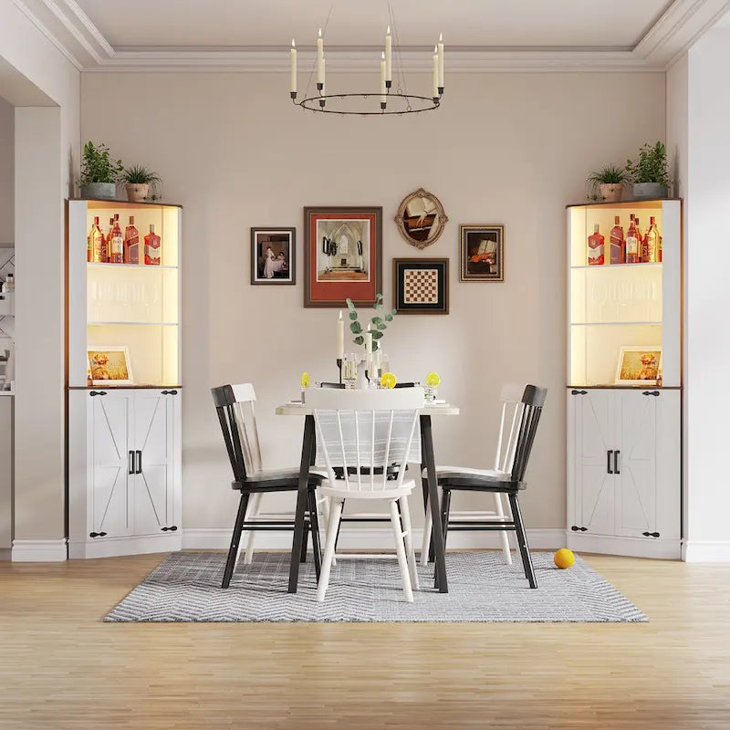 66 Corner Cabinet with LED Light