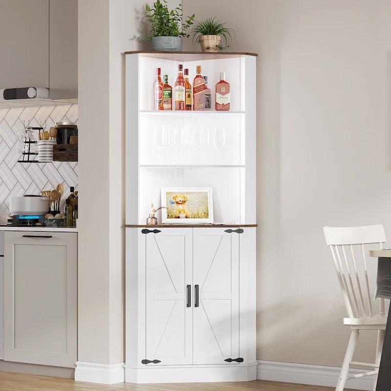 66 Corner Cabinet with LED Light