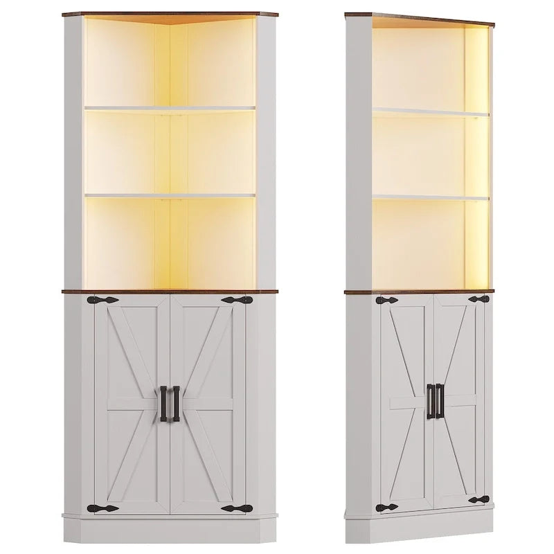 66 Corner Cabinet with LED Light