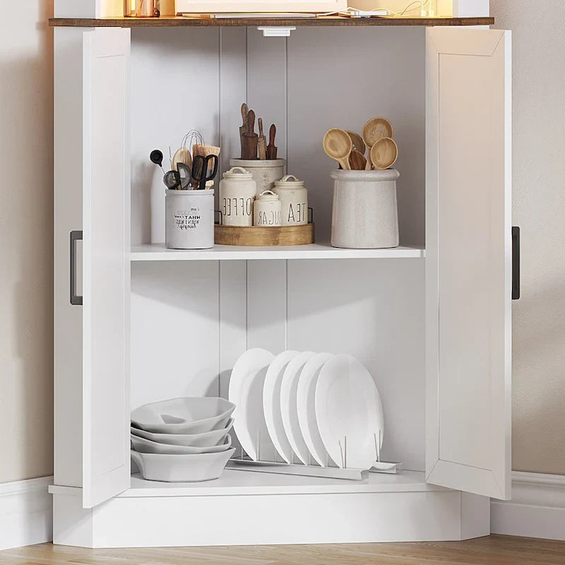 66 Corner Cabinet with LED Light