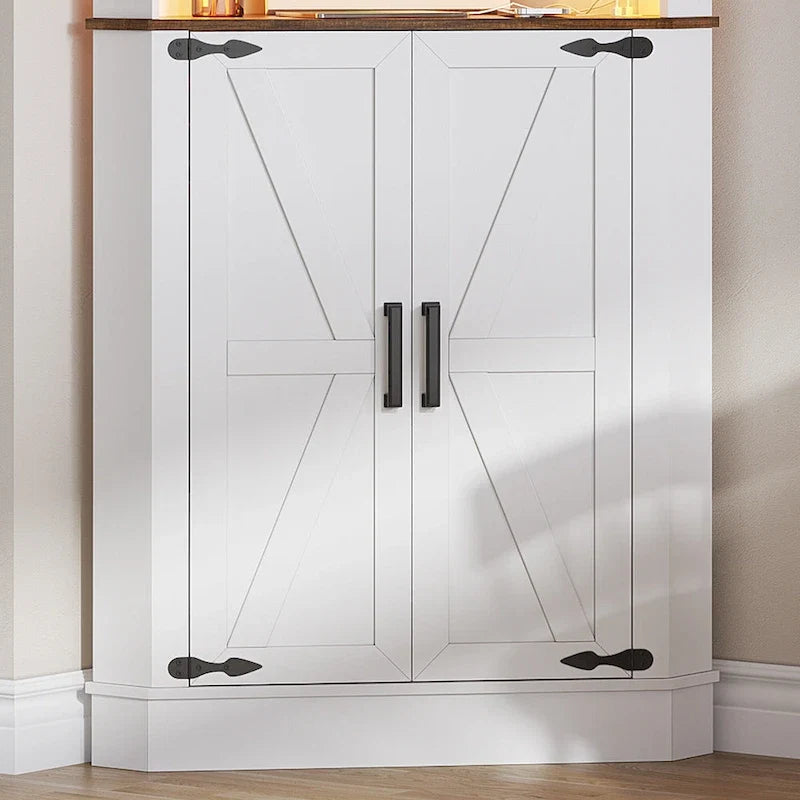 66 Corner Cabinet with LED Light