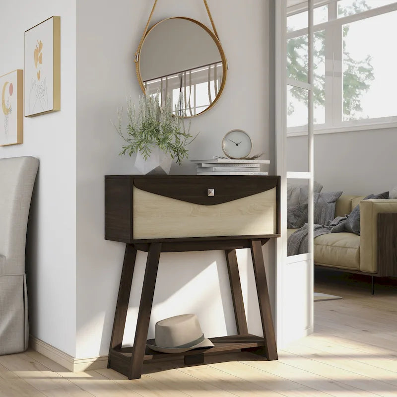 32-inch Console Table with 1 Drawer and 1 Open Shelf