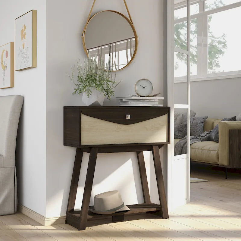 32-inch Console Table with 1 Drawer and 1 Open Shelf