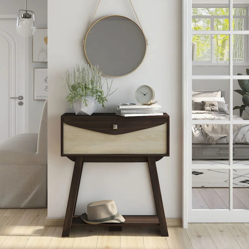 32-inch Console Table with 1 Drawer and 1 Open Shelf