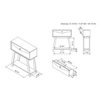32-inch Console Table with 1 Drawer and 1 Open Shelf