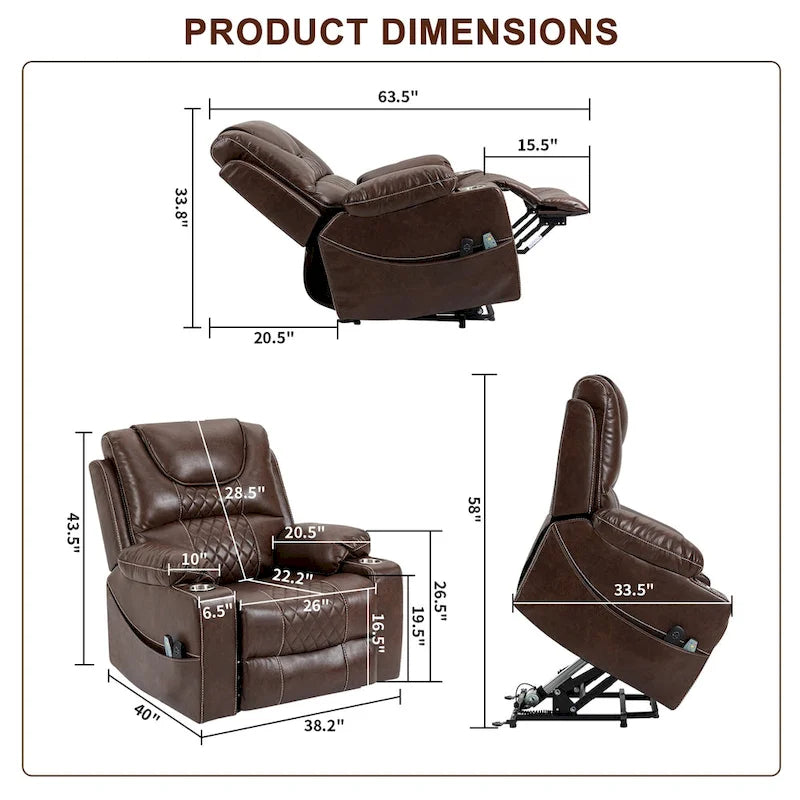 Oversized Power Lift Recliner Chair, 400 lbs Capacity