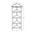 Corner Bookcase with 4 Shelves, White