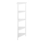 Corner Bookcase with 4 Shelves, White