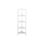 Corner Bookcase with 4 Shelves, White