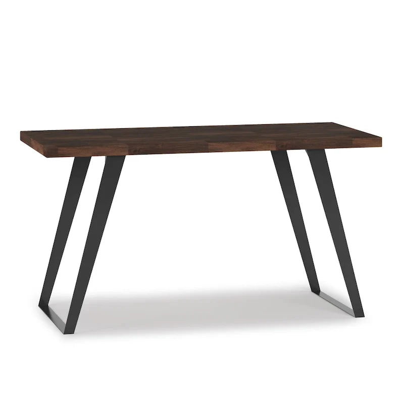 Acacia Wood Flat Top Desk with Metal Legs – 54 Inch
