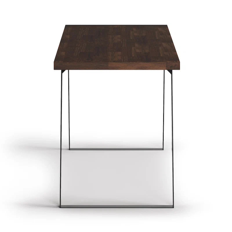 Acacia Wood Flat Top Desk with Metal Legs – 54 Inch