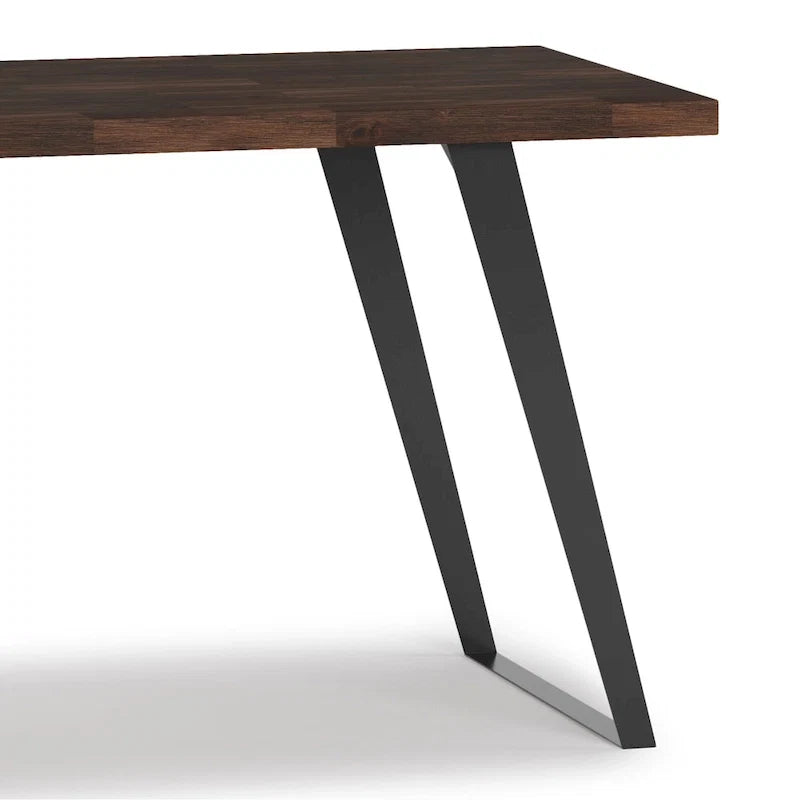 Acacia Wood Flat Top Desk with Metal Legs – 54 Inch