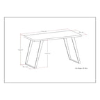 Acacia Wood Flat Top Desk with Metal Legs – 54 Inch