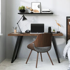 Acacia Wood Flat Top Desk with Metal Legs – 54 Inch