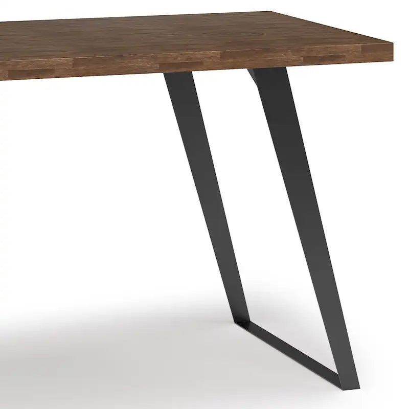 Acacia Wood Flat Top Desk with Metal Legs – 54 Inch