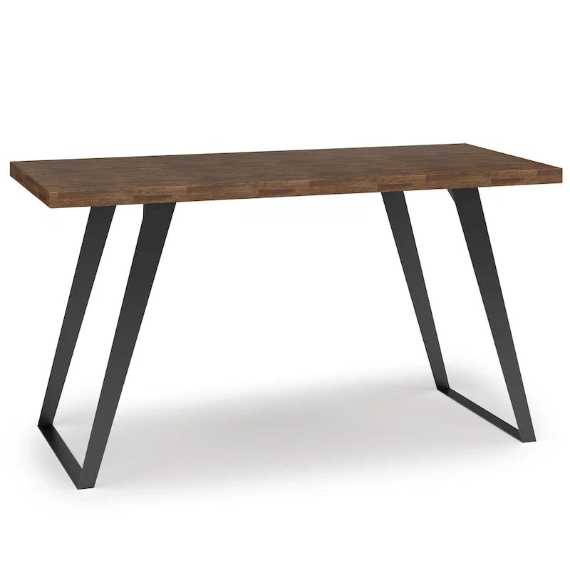 Acacia Wood Flat Top Desk with Metal Legs – 54 Inch