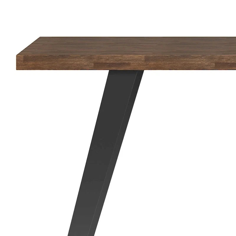 Acacia Wood Flat Top Desk with Metal Legs – 54 Inch