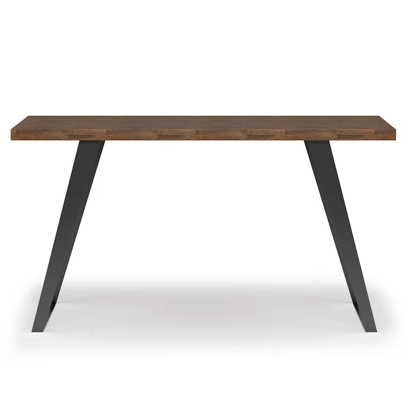 Acacia Wood Flat Top Desk with Metal Legs – 54 Inch