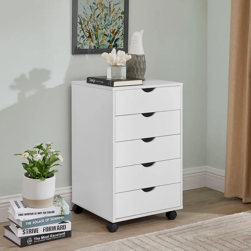 5-Drawer Storage Cabinet with Wheels