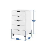 5-Drawer Storage Cabinet with Wheels