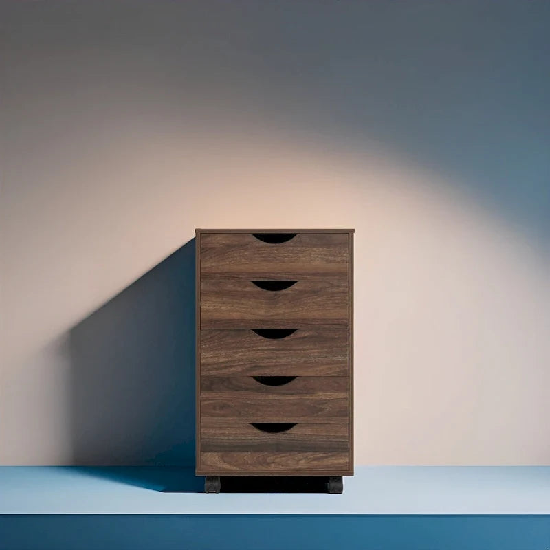5-Drawer Storage Cabinet with Wheels